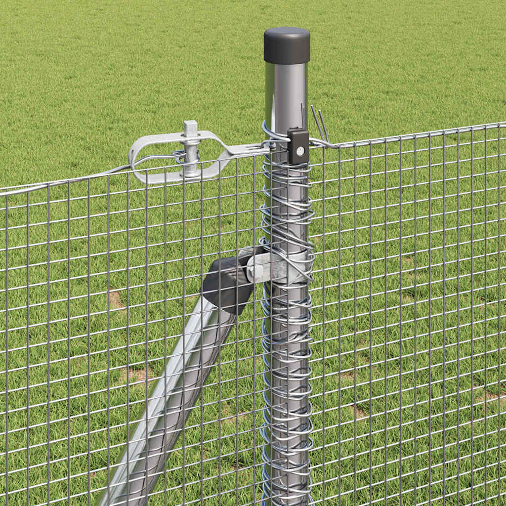 Welded Wire Fence with Concrete Base 10 x 0.8 m Silver Mesh