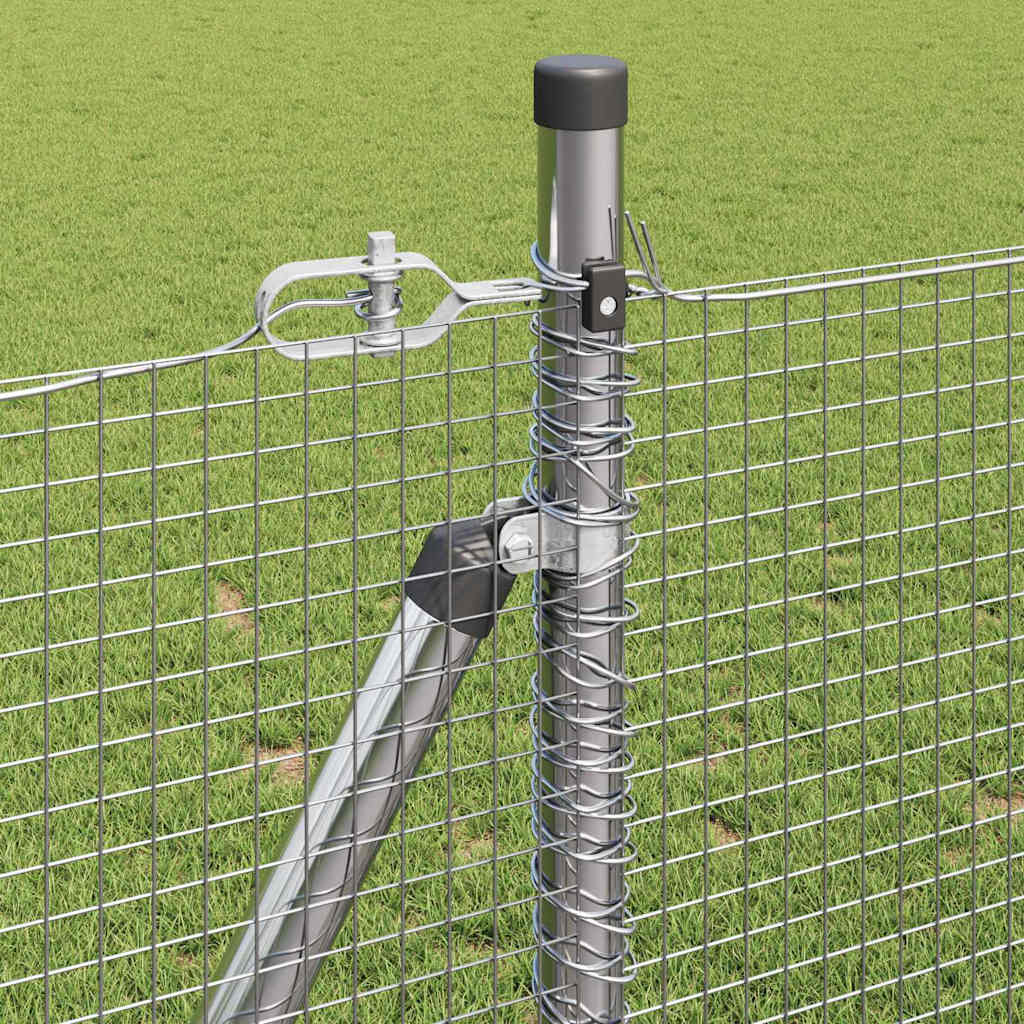 Welded Wire Fence with Concrete Base 10 x 0.8 m Silver Mesh