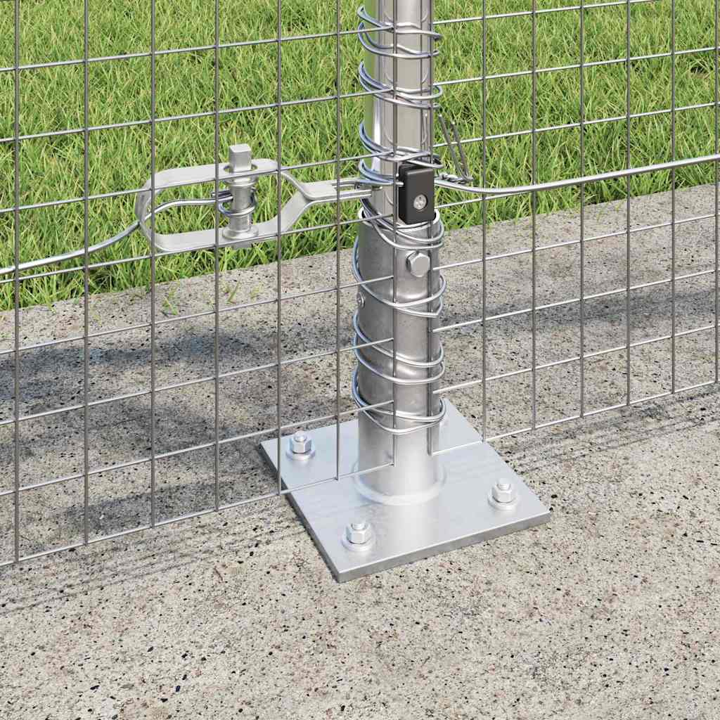 Welded Wire Fence with Concrete Base 10 x 0.8 m Silver Mesh