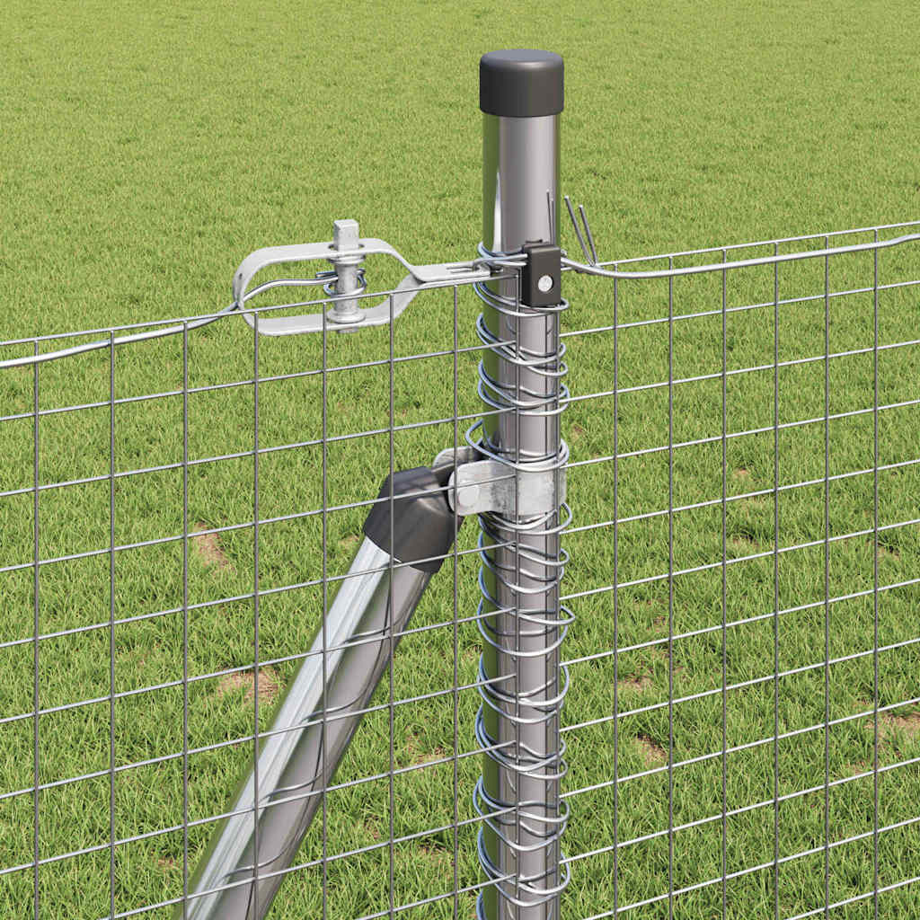 Welded Wire Fence with Concrete Base 10 x 0.8 m Silver Mesh