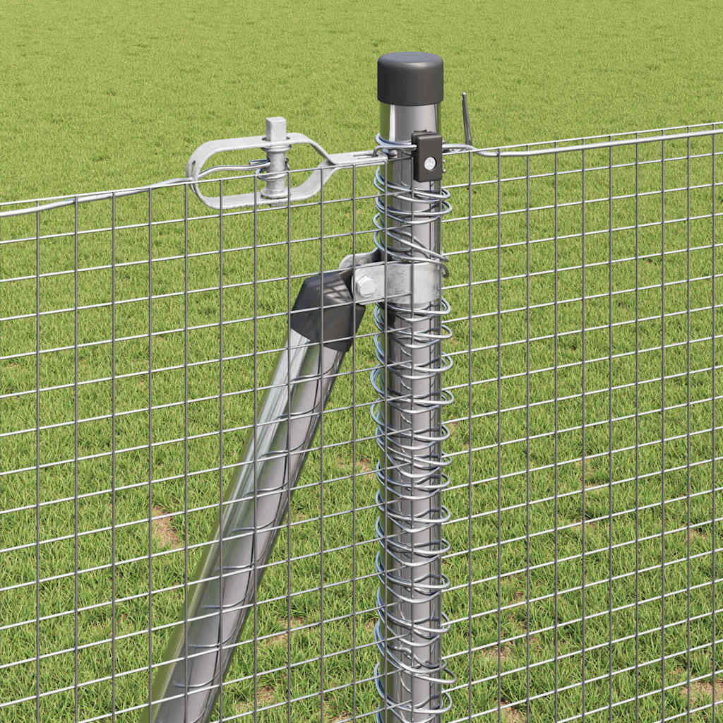 Welded Wire Fence with Concrete Base 10 x 1.2 m Silver Mesh