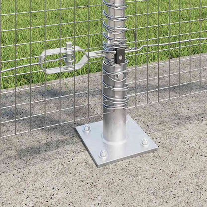 Welded Wire Fence with Concrete Base 10 x 1.2 m Silver Mesh