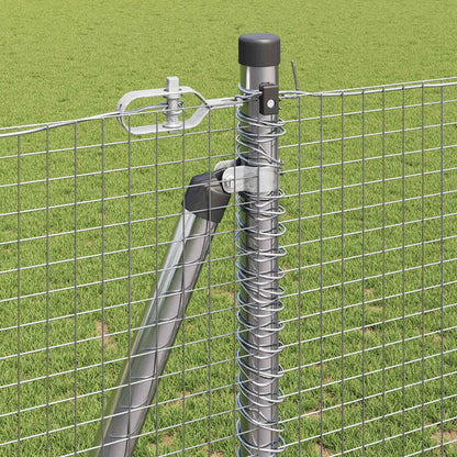 Welded Wire Fence with Concrete Base 10 x 1.2 m Silver Mesh