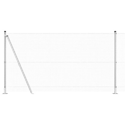 Welded Wire Fence with Concrete Base 10 x 1.2 m Silver Mesh
