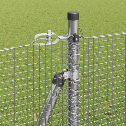 Welded Wire Fence with Concrete Base 10 x 1.4 m Silver Mesh