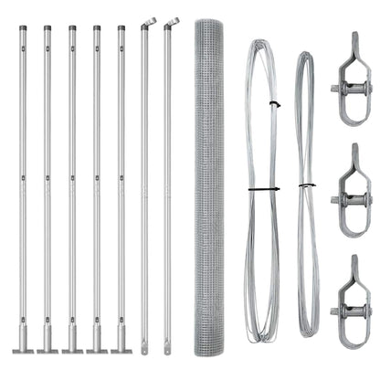 Welded Wire Fence with Concrete Base 10 x 1.4 m Silver Mesh