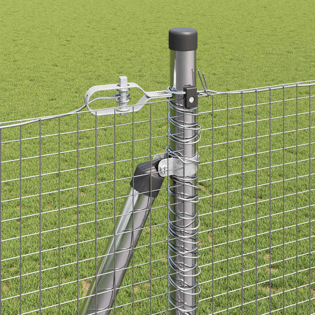 Welded Wire Fence with Concrete Base 10 x 1.4 m Silver Mesh