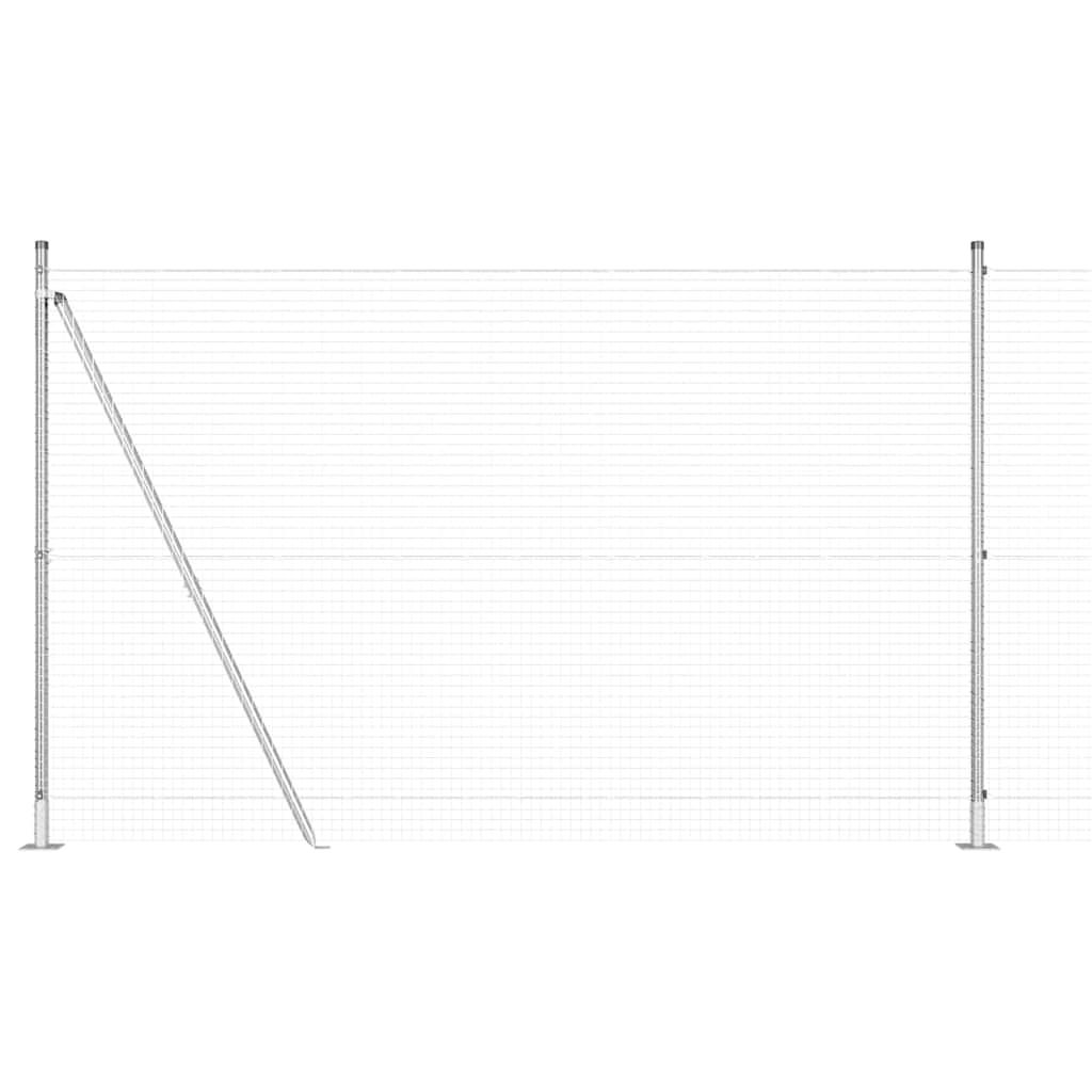 Welded Wire Fence with Concrete Base 10 x 1.4 m Silver Mesh