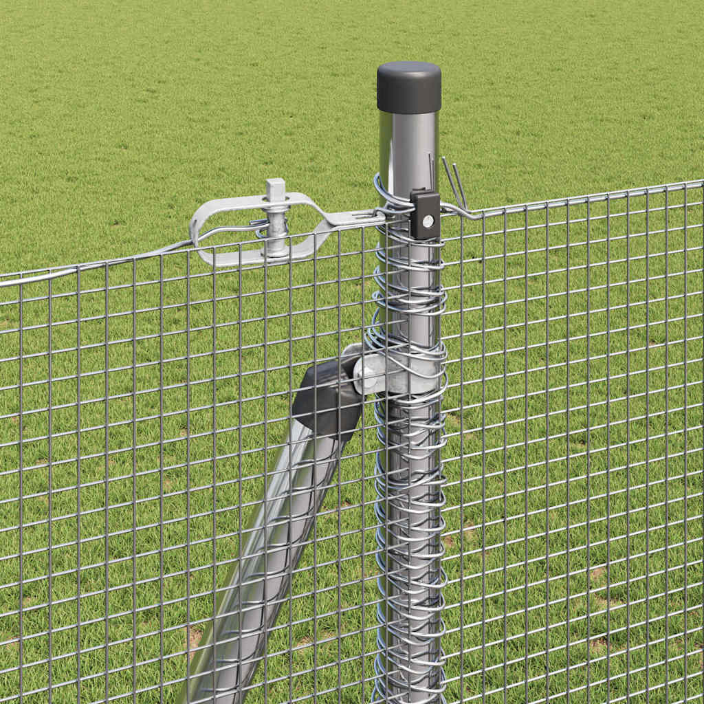 Welded Wire Fence with Concrete Base 10 x 1.5 m Silver Mesh