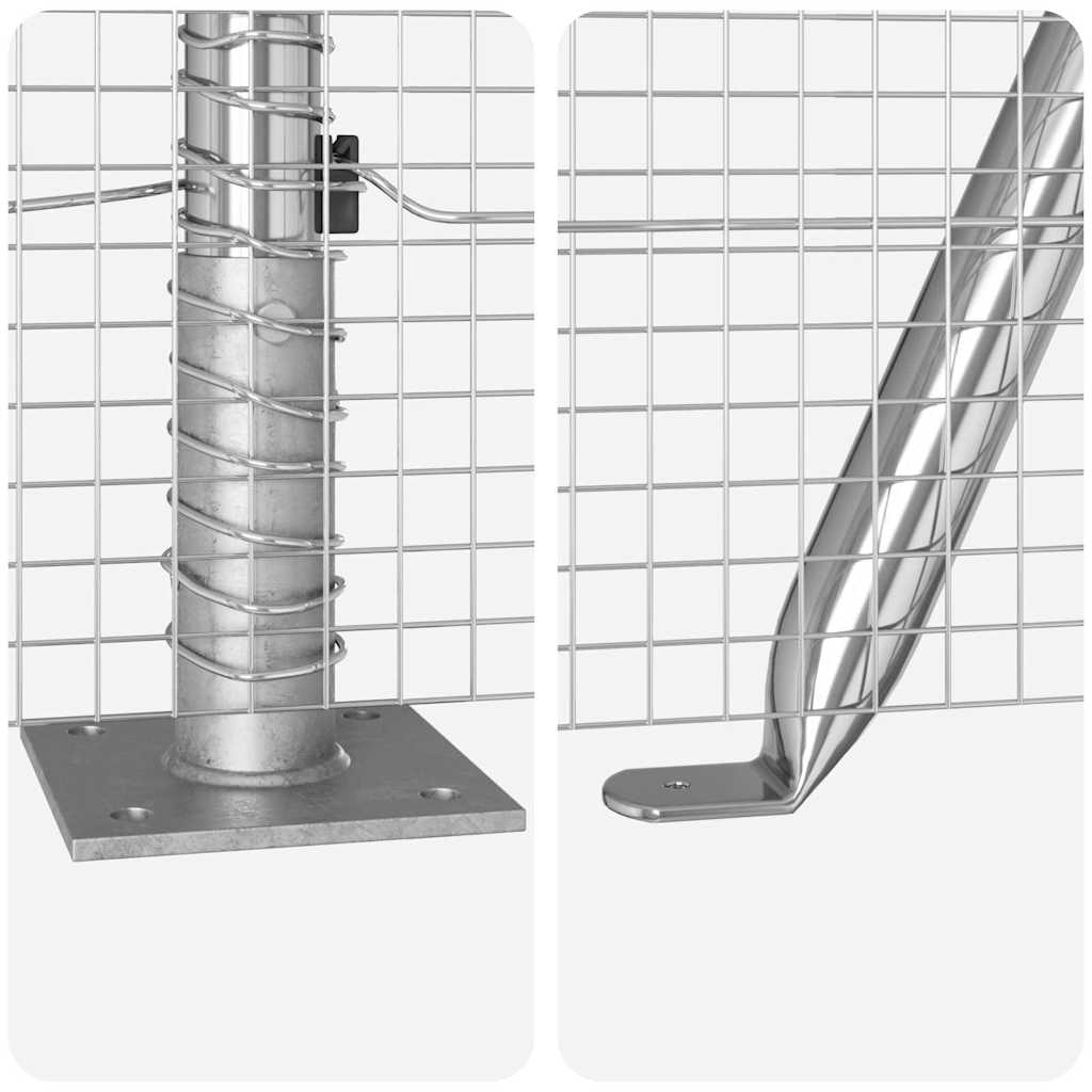 Welded Wire Fence with Concrete Base 10 x 1.5 m Silver Mesh