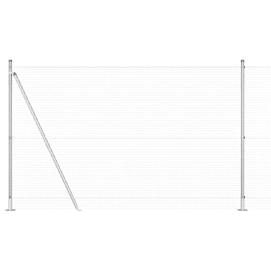 Welded Wire Fence with Concrete Base 10 x 1.6 m Silver Mesh