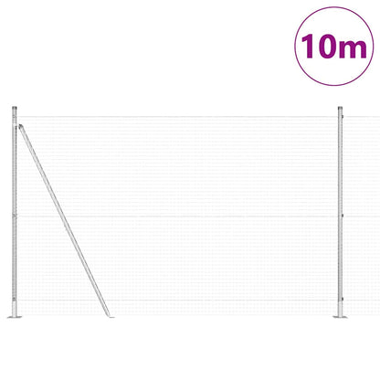Welded Wire Fence with Concrete Base 10 x 1.6 m Silver Mesh