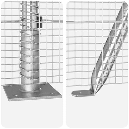 Welded Wire Fence with Concrete Base 25 x 0.4 m Silver Mesh