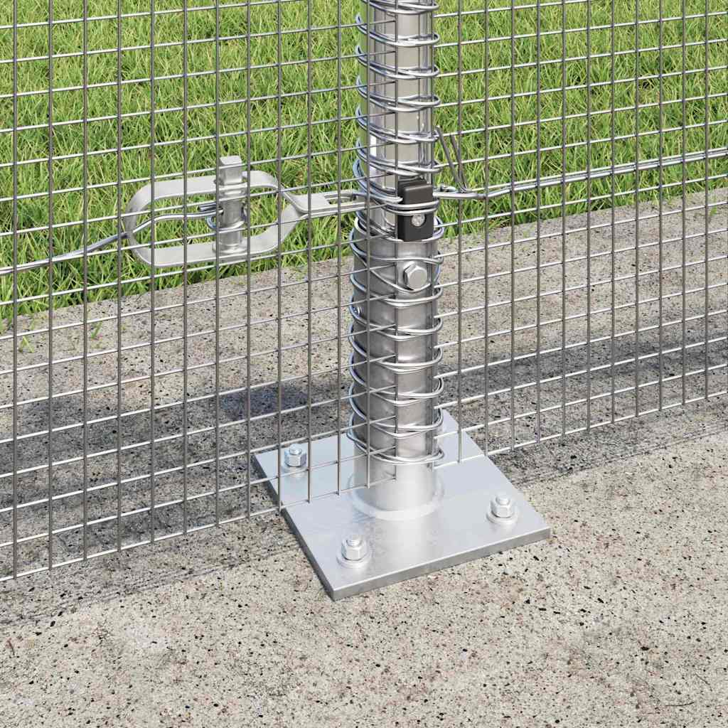 Welded Wire Fence with Concrete Base 25 x 0.4 m Silver Mesh