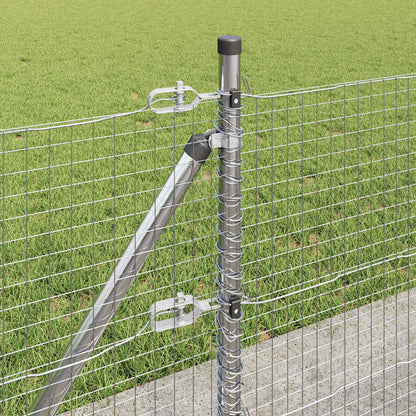 Welded Wire Fence with Concrete Base 25 x 0.6 m Silver Mesh