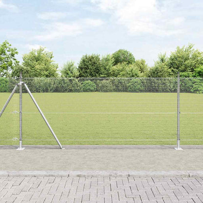 Welded Wire Fence with Concrete Base 25 x 0.8 m Silver Mesh