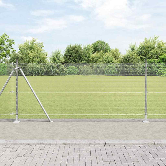 Welded Wire Fence with Concrete Base 25 x 1 m Galvanised Steel
