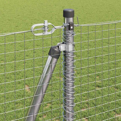 Welded Wire Fence with Concrete Base 25 x 1.2 m Silver Mesh
