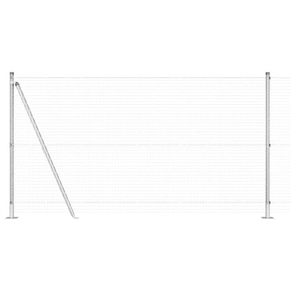 Welded Wire Fence with Concrete Base 25 x 1.2 m Silver Mesh