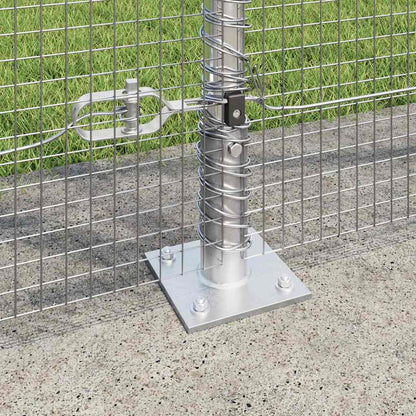 Welded Wire Fence with Concrete Base 25 x 1.4 m Silver Mesh
