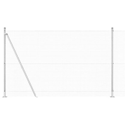 Welded Wire Fence with Concrete Base 25 x 1.4 m Silver Mesh