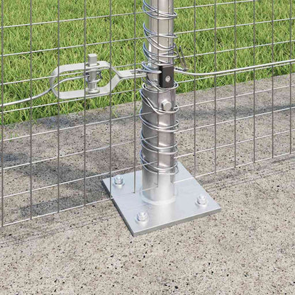 Welded Wire Fence with Concrete Base 25 x 1.4 m Silver Mesh