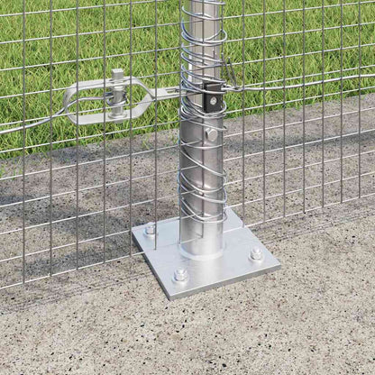 Welded Wire Fence with Concrete Base 25 x 1.5 m Silver Mesh