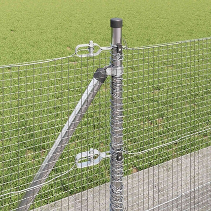 Welded Wire Fence with Concrete Base 50 x 0.5 m Silver Mesh
