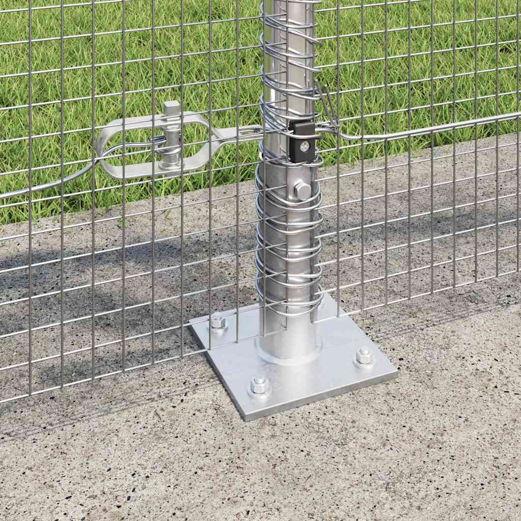 Welded Wire Fence with Concrete Base 50 x 0.8 m Silver Mesh