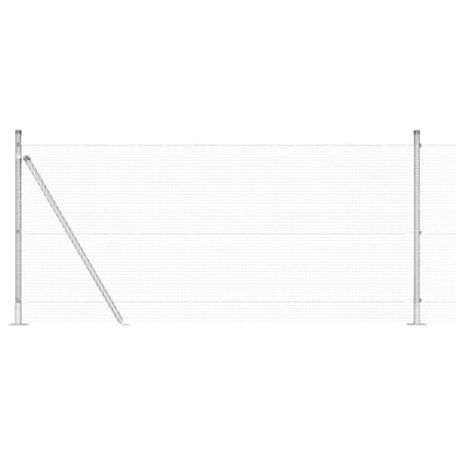 Welded Wire Fence with Concrete Base 50 x 0.8 m Silver Mesh