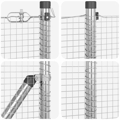 Welded Wire Fence with Concrete Base 50 x 0.8 m Silver Mesh