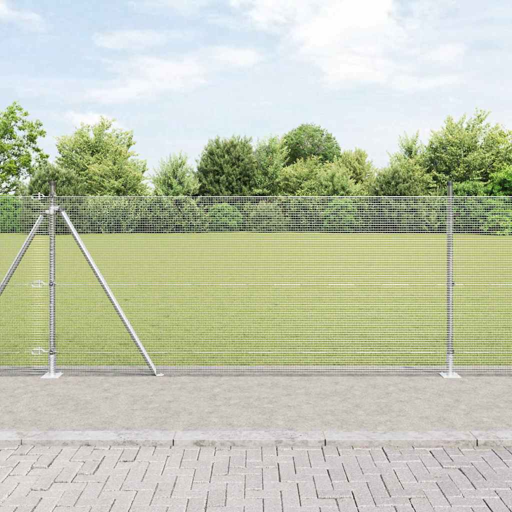 Welded Wire Fence with Concrete Base 50 x 1 m Galvanised Steel