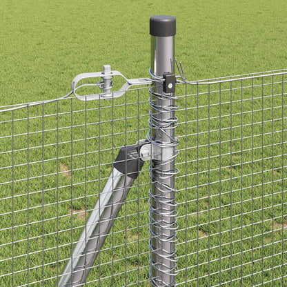 Welded Wire Fence with Concrete Base 50 x 1 m Galvanised Steel