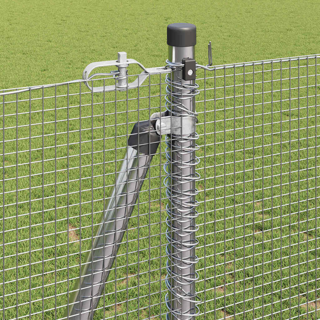 Welded Wire Fence with Concrete Base 50 x 1.2 m Silver Mesh