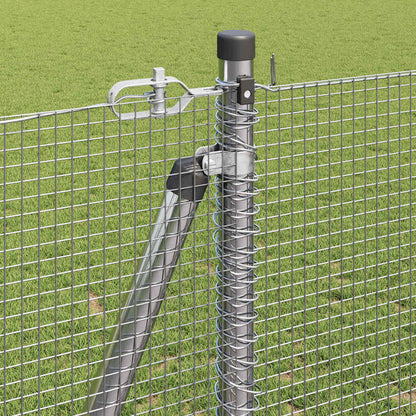 Welded Wire Fence with Concrete Base 50 x 1.2 m Silver Mesh
