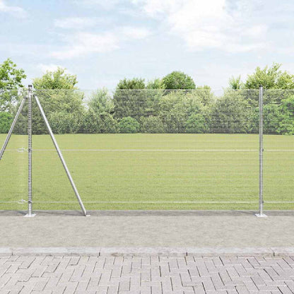 Welded Wire Fence with Concrete Base 50 x 1.2 m Silver Mesh