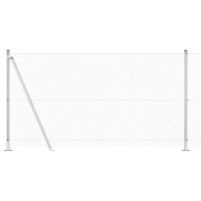 Welded Wire Fence with Concrete Base 50 x 1.2 m Silver Mesh