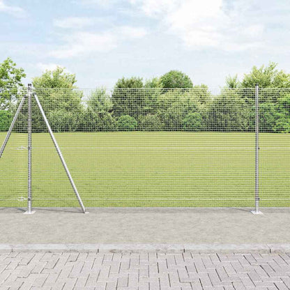 Welded Wire Fence with Concrete Base 50 x 1.2 m Silver Mesh