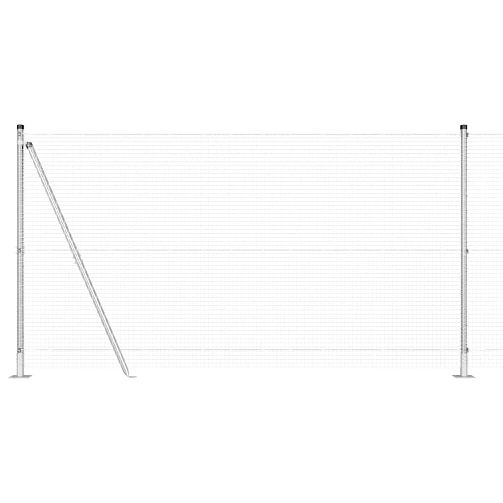 Welded Wire Fence with Concrete Base 50 x 1.2 m Silver Mesh