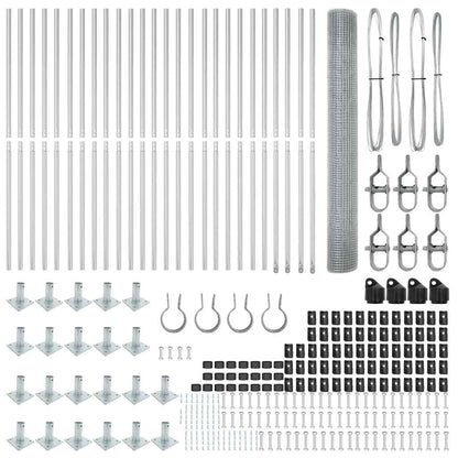 Welded Wire Fence with Concrete Base 50 x 1.2 m Silver Mesh