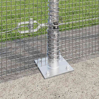 Welded Wire Fence with Concrete Base 50 x 1.5 m Silver Mesh