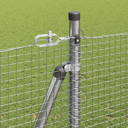 Welded Wire Fence with Concrete Base 50 x 1.5 m Silver Mesh