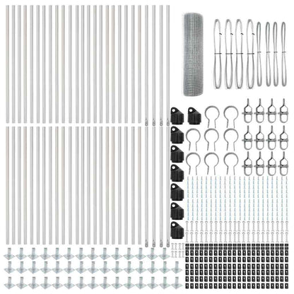 Welded Wire Fence with Concrete Base 100 x 0.4 m Silver Mesh