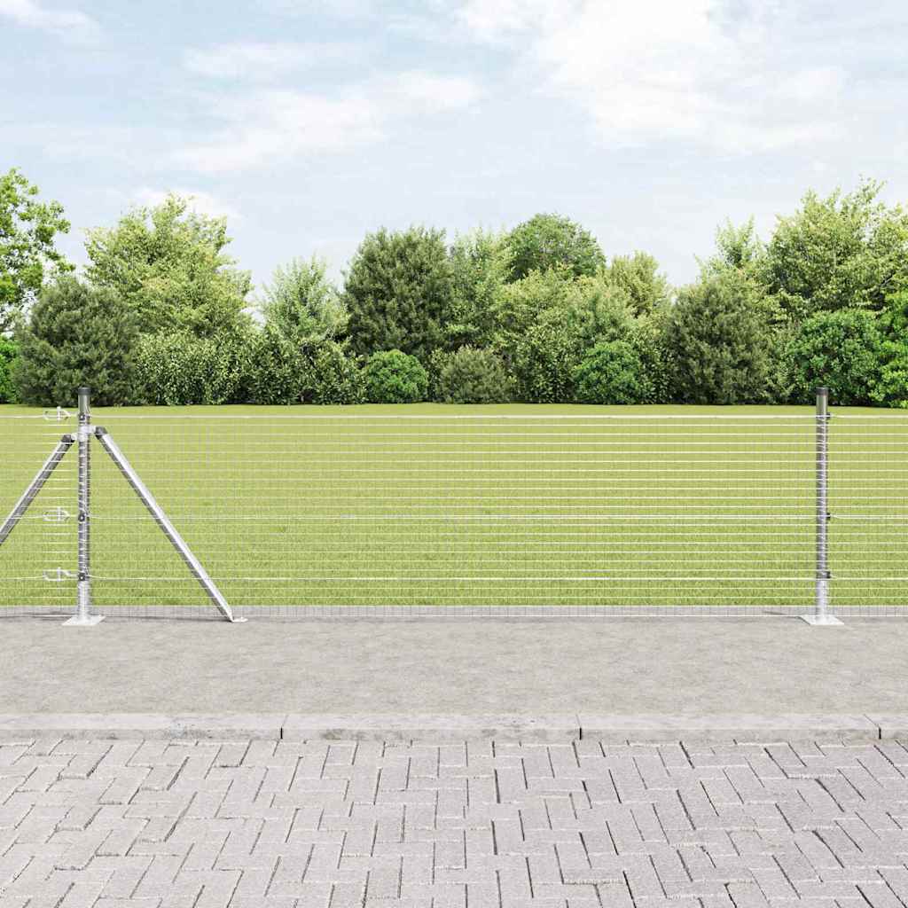 Welded Wire Fence with Concrete Base 100 x 0.4 m Silver Mesh