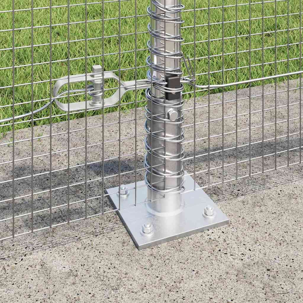 Welded Wire Fence with Concrete Base 100 x 0.6 m Silver Mesh