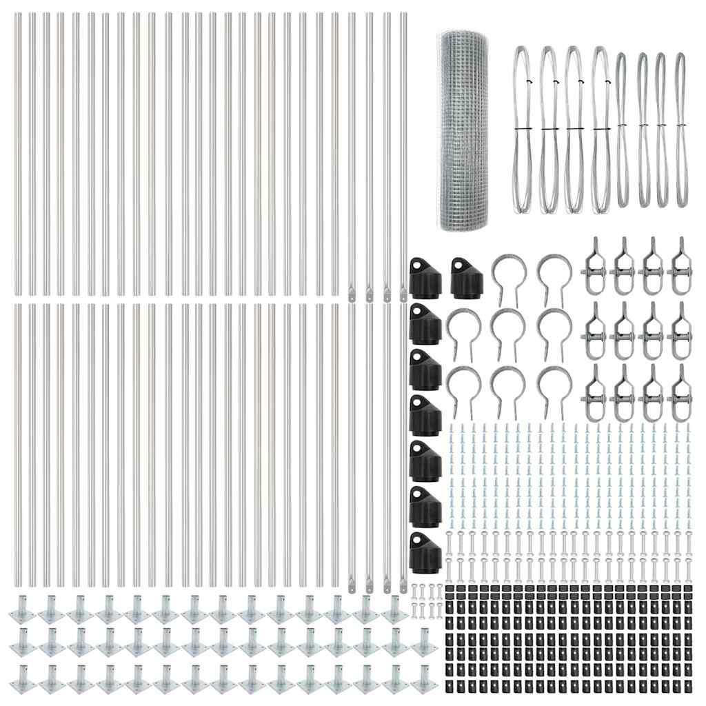 Welded Wire Fence with Concrete Base 100 x 0.6 m Silver Mesh