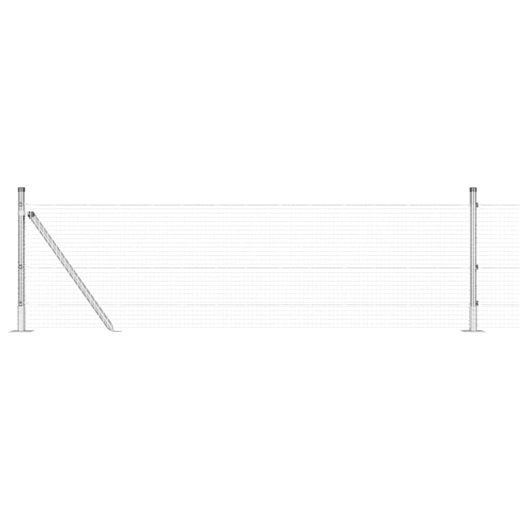 Welded Wire Fence with Concrete Base 100 x 0.6 m Silver Mesh