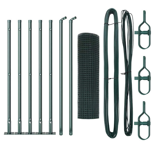 Welded Wire Fence with Concrete Base 10 x 0.5 m Green Mesh