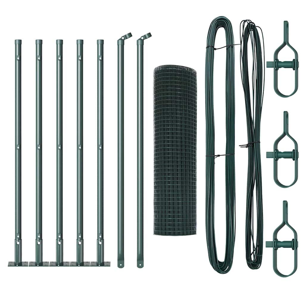 Welded Wire Fence with Concrete Base 10 x 0.5 m Green Mesh