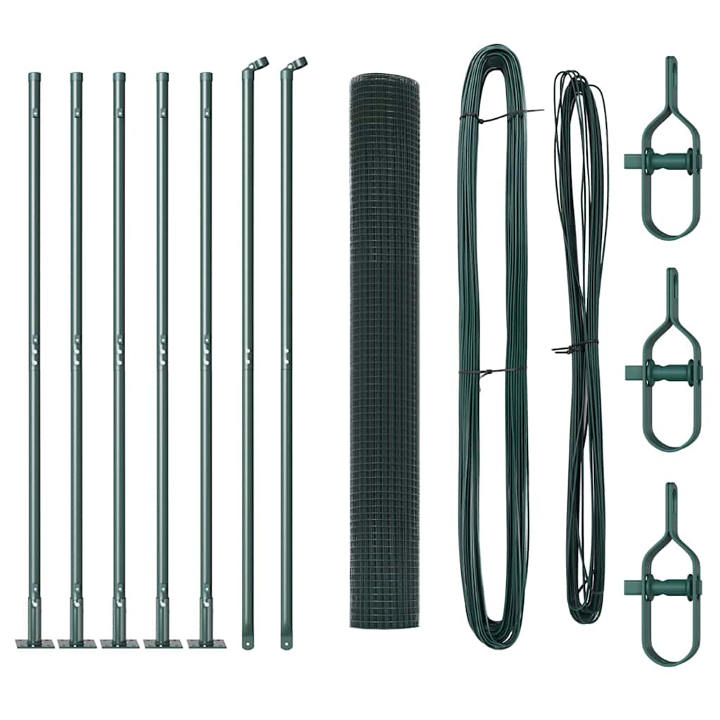 Welded Wire Fence with Concrete Base 10 x 0.8 m Green Mesh